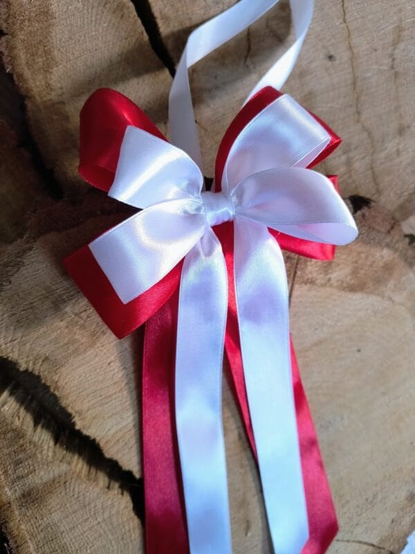 kokarda na klamki biało-czerwona 9x20