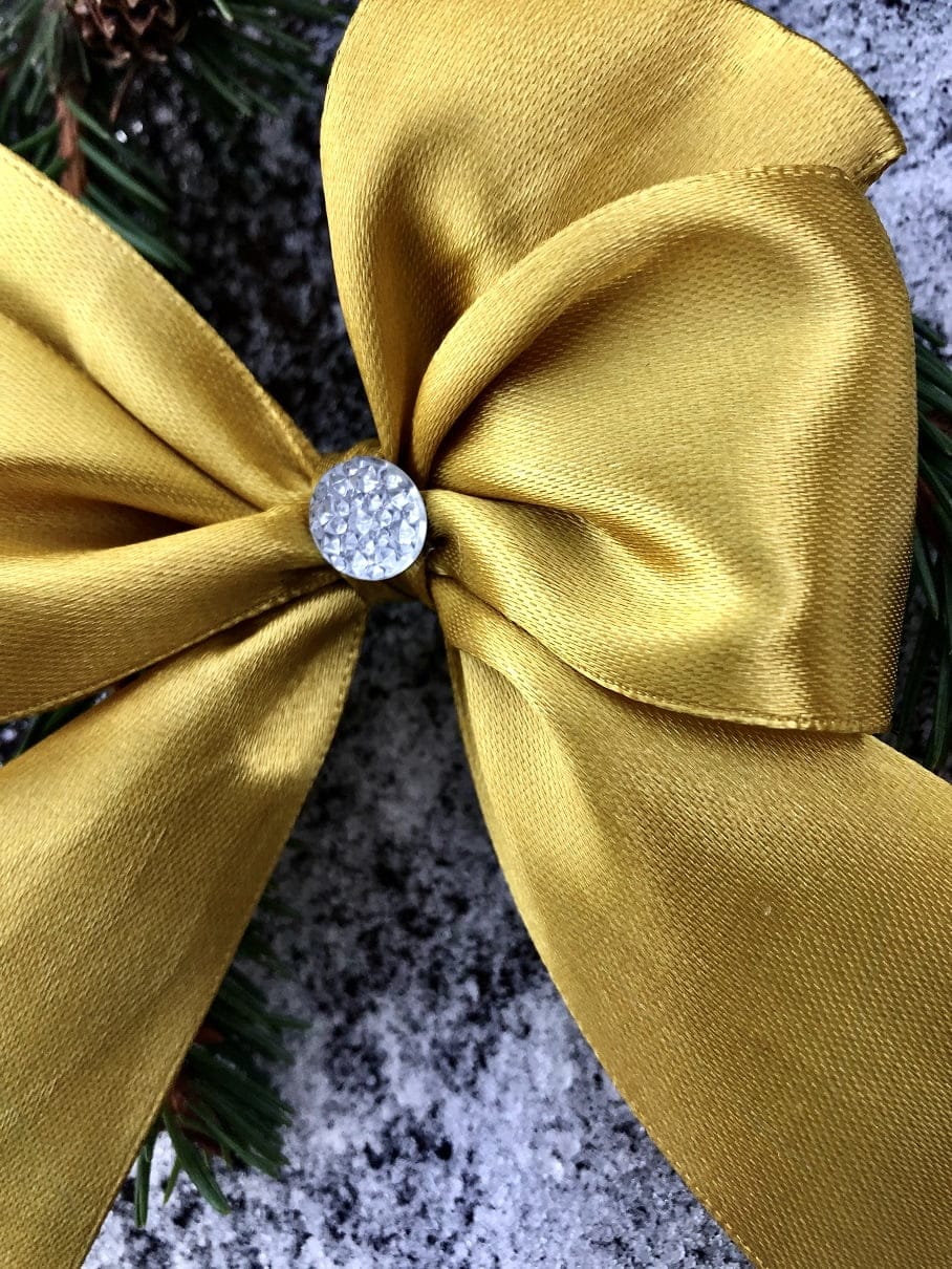 kokardki na choinkę z cyrkonią 9x13cm