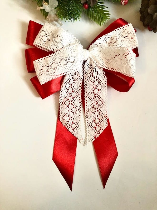 kokarda satyna z koronką duża 26x35 KOLORY