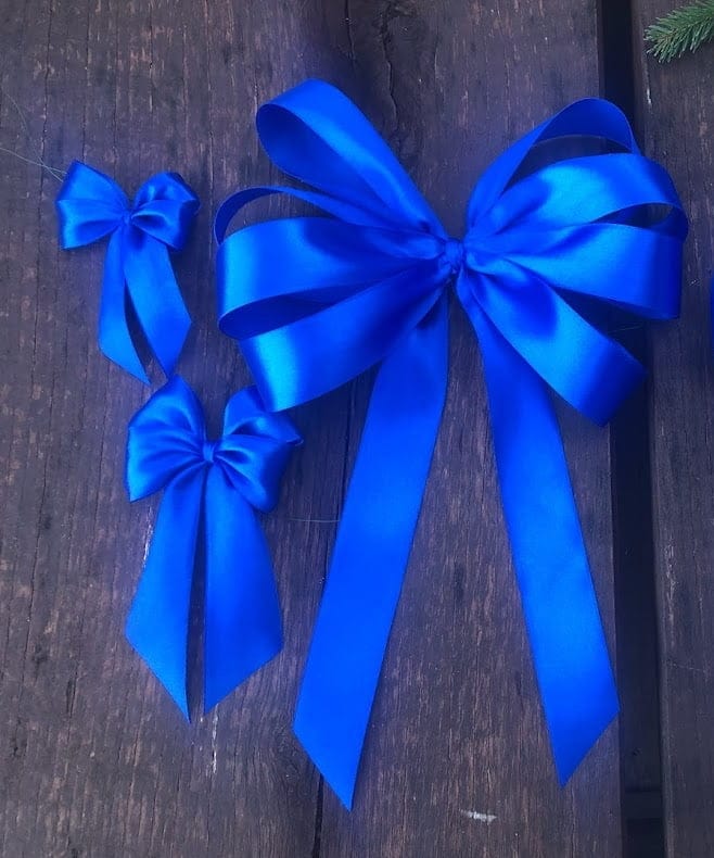 kokarda prezentowa ze wstążką 20x35cm KOLORY na choinkę girlandę