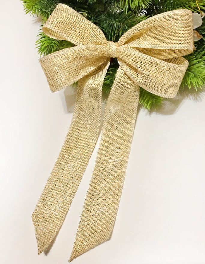 kokardka jutowa na choinkę / prezentowa długa