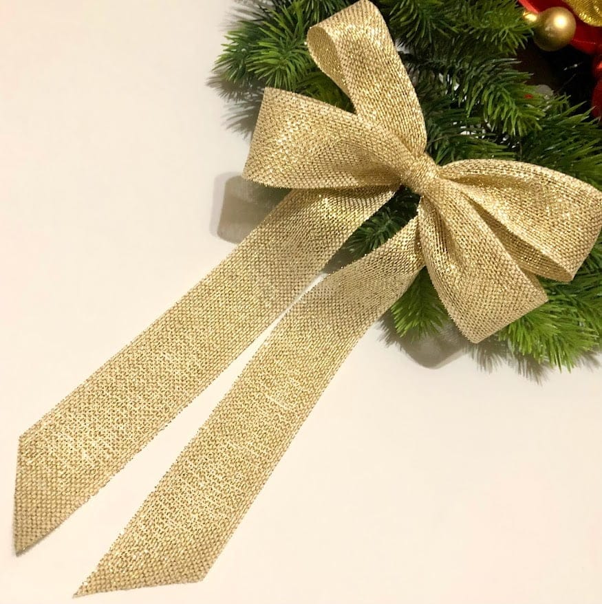 kokardka jutowa na choinkę / prezentowa długa