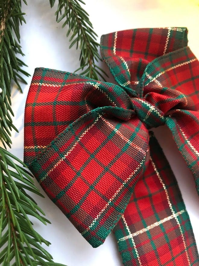 Duża kokarda w szkocką kratę 14x20