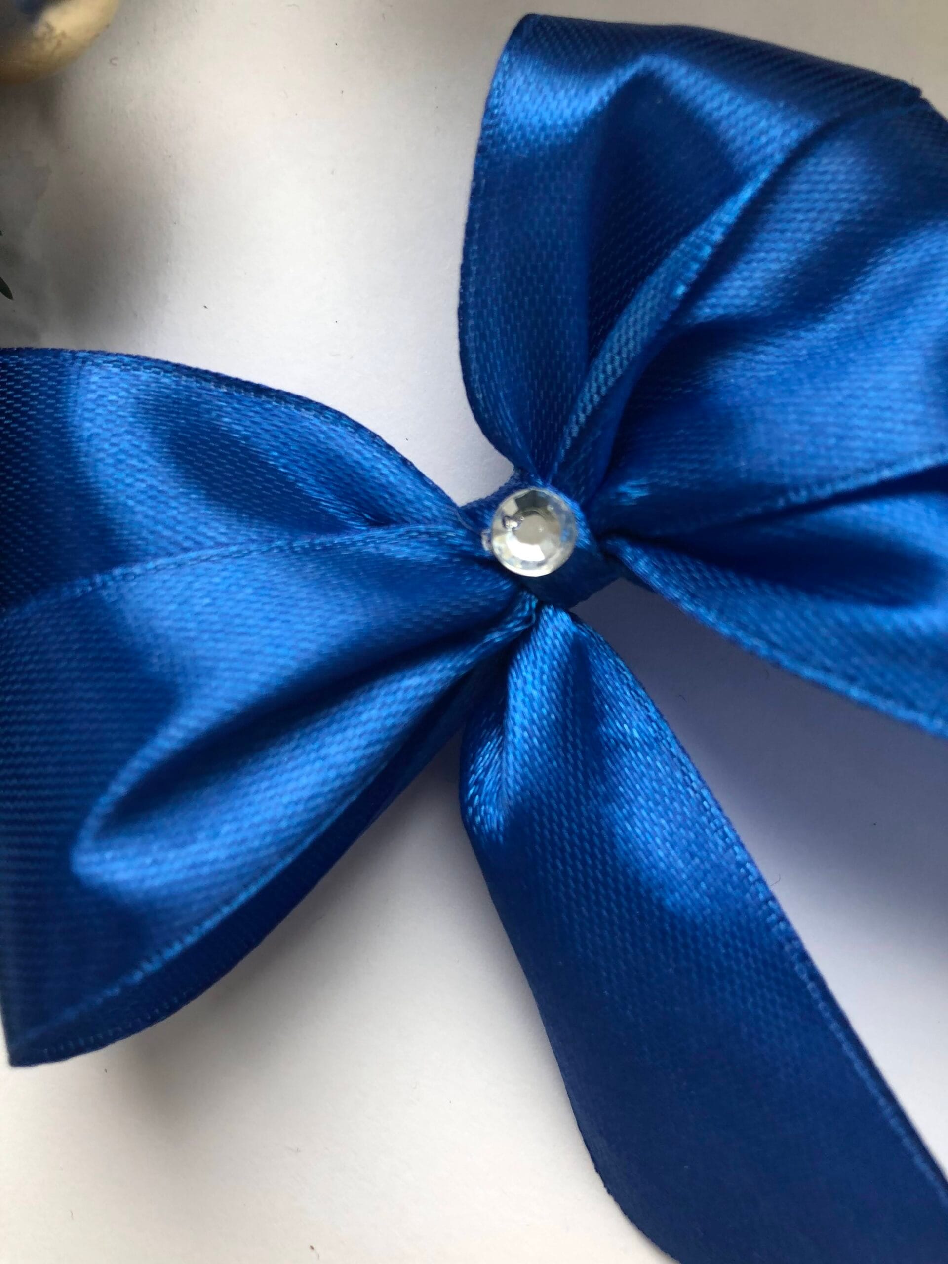 kokardka choinkowe 8x11 cm z cyrkonią