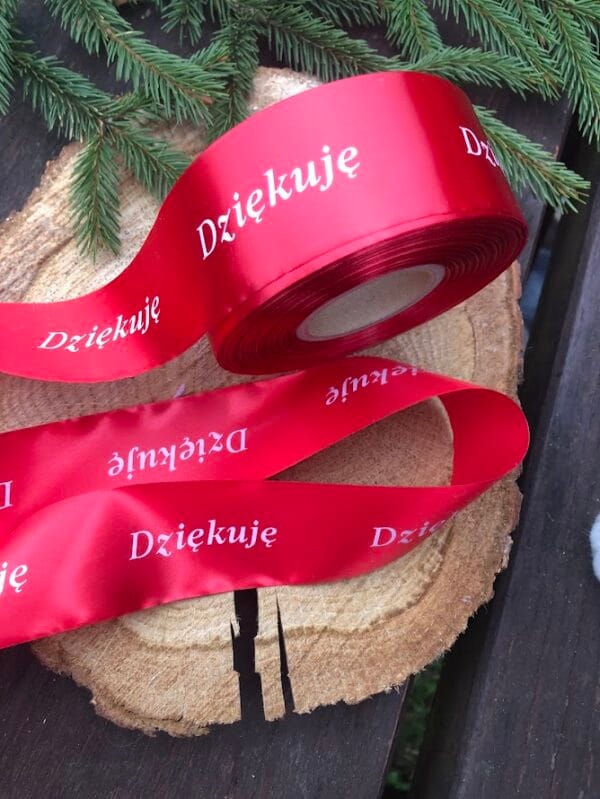 Wstążka z napisem "Dziękuję"