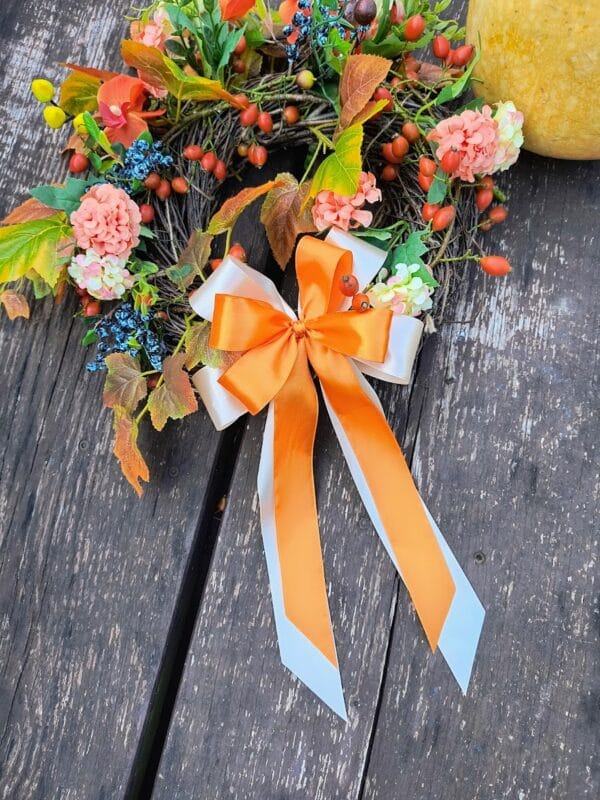 IMG_20250907_152046623_HDR_AE Długa kokarda na wianek dwukolorowa 18x35cm