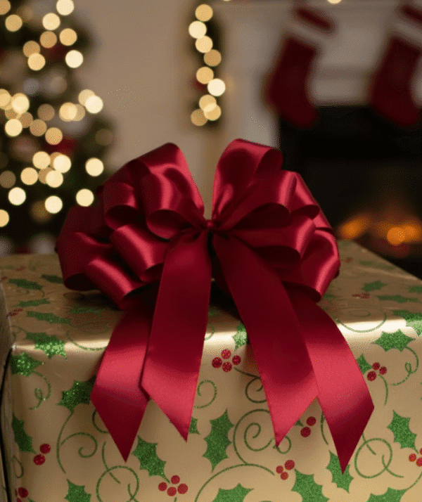 Długa kokarda poczwórna prezentowa 26x38cm 3D