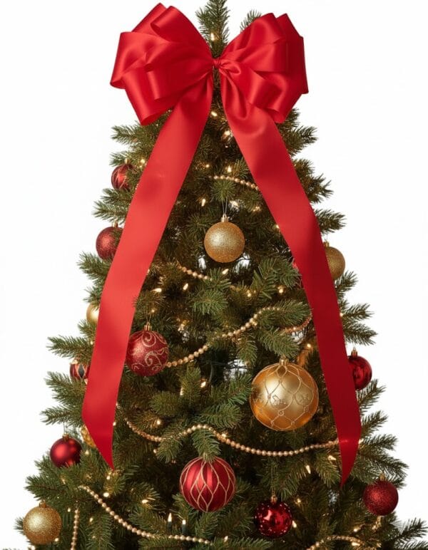 Długa kokarda choinkowa 40x120cm
