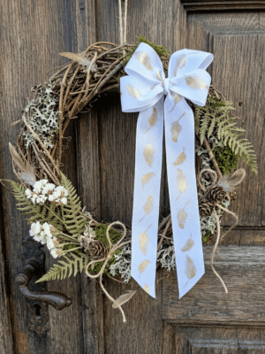 Kokarda długa w złote listki